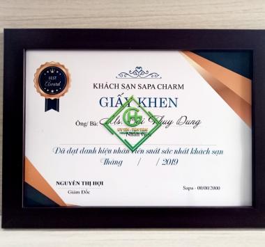 khung bằng khen mẫu 071  nâu