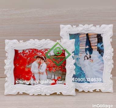 khung pha lê 15x21 sứ hoa hồng