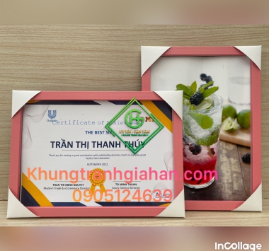 khung bằng khen mẫu 103 hồng
