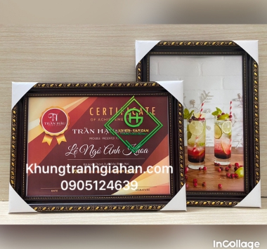 khung bằng khen mẫu 518 nâu