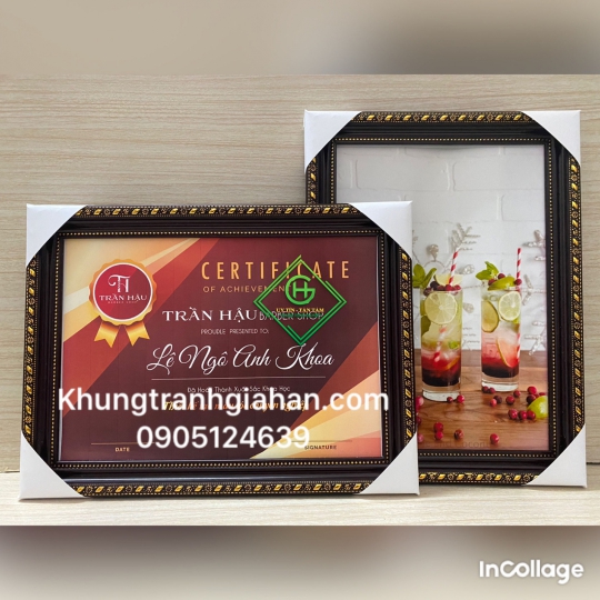 khung bằng khen mẫu 518 nâu