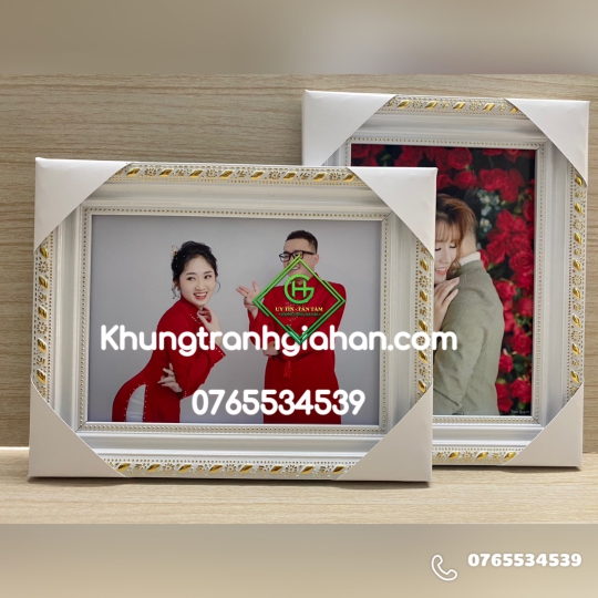 khung hình mẫu 518 trắng hoa văn